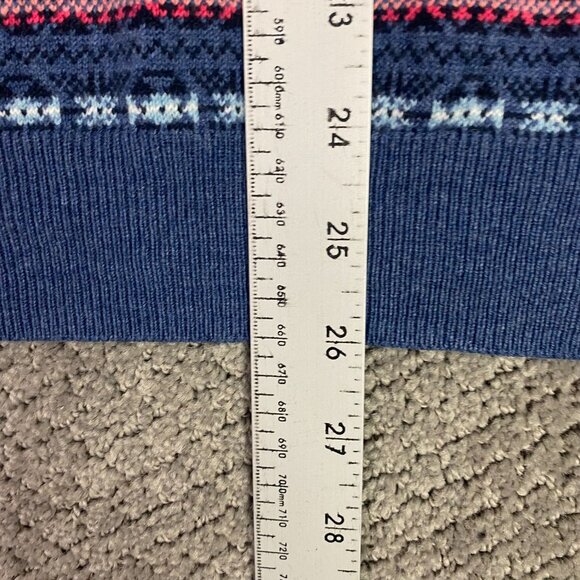 Brooks Brothers Fair Isle Vest Sweater Men's Large Blue Cashmere Cotton Blend - Picture 7 of 8